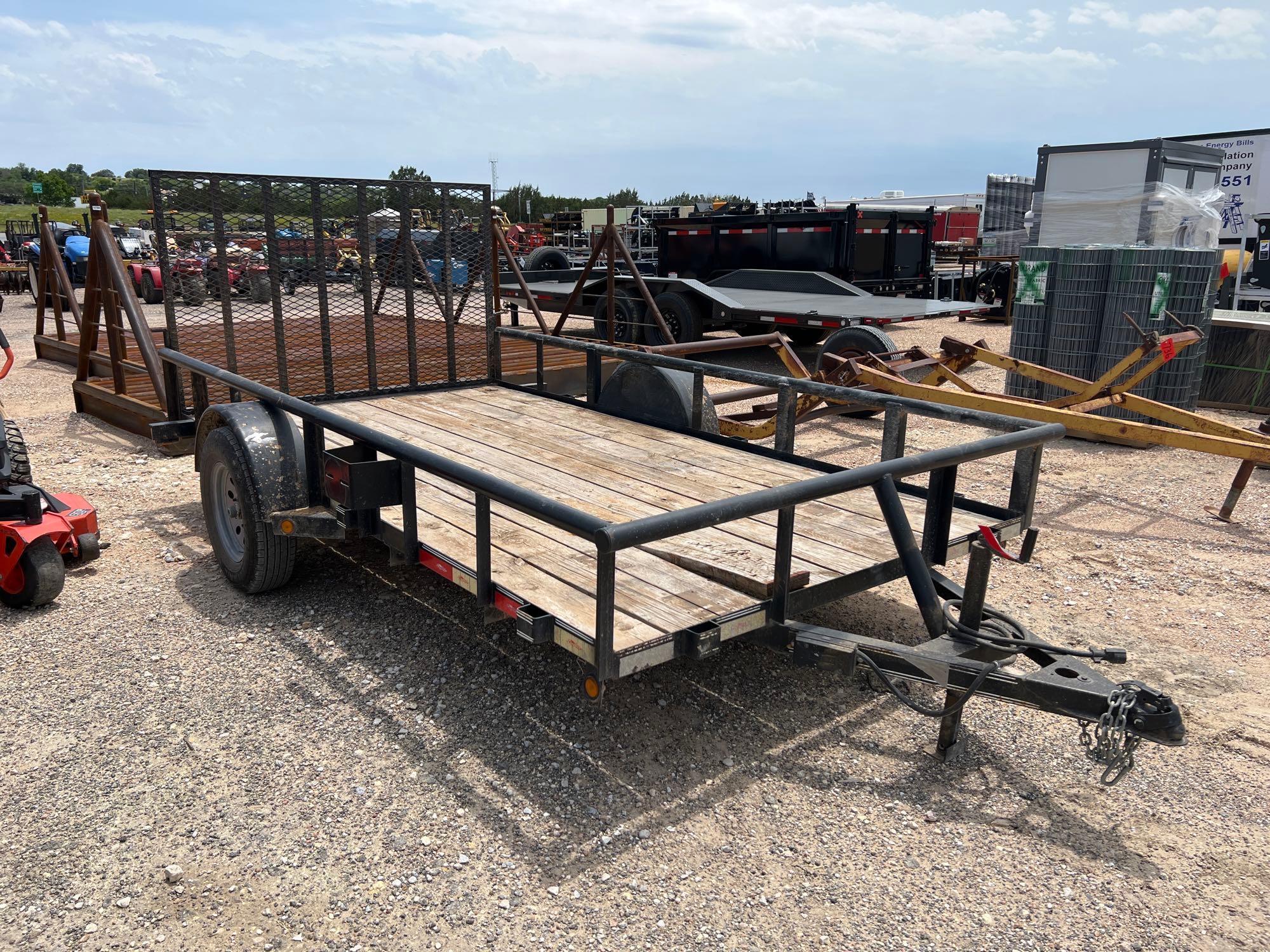 2019 East Texas Longhorn 77"X12' Single Axle Bumper Pull Utility Trailer VIN 17622 Title, $25 Fee