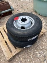 2 - Taskmaster 235/80/16 10 Ply Tires on 8 Hole Dual Wheels TWO TIMES THE MONEY MUST TAKE ALL