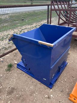 Blue Trash Dumpster for Fork Lift - Unused