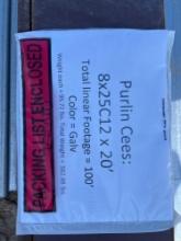 8'' x 20' Red C Purlin 5 Pieces - 100' Total SOLD BY THE BUNDLE