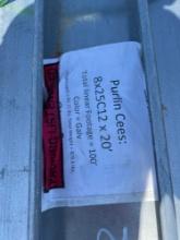 8'' x 20' Galvanized C Purlin 5 Pieces - 100' Total SOLD BY THE BUNDLE