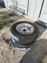 3 New ST 205/75R15 Trailer Tires on 5 on 5 Wheels THREE TIMES THE MONEY MUST TAKE ALL
