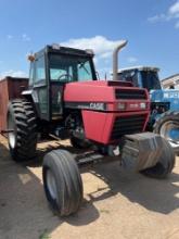 Case 2394 Good Tires 2 Sets of Remotes Oil Leak Under Seat Cab is Missing Plasic on Top
