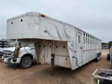 1998 Wilson Aluminum Stock Trailer 7'8'' x 32' 3 x 7000lb Axles New 17.5 Tires New Brakes VIN 21596