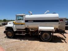 1995 Ford L8000 Water Truck- 8.3 Cummins Power 6 Speed Manual Transmission PTO Pump AGM Tank with