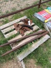 Sweeps and 2 Solid Steel Hay Spears Sold As One Lot