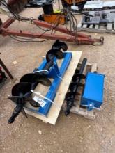 Unused Future Skid Steer Post Hole Digger with 10'' and 14'' Bits Round Drive