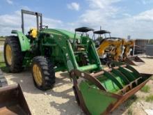 John Deere 6105D with H260 Loader Bucket and Grapple Shows 1532 Hours 2 Sets of Remotes Joy Stick