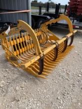Nice 72'' Shoule Rock Bucket with Grapple Skid Steer Hook Up Apprears Unused