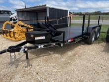 2025 MC Welding Trailer 6' x 14' Unused Tandem Axle - All Steel VIN 92154 MSO, $25 Fee Plus