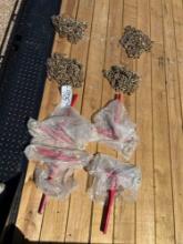 4 new 5/16 x 20' G70 chains & 4 new ratchet binders. sold as 1 lot.