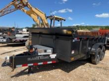 2025 Black Hawk 83'' x 14' Dump Trailer with Tarp 2 x 7,000lb Axles VIN 61393 MSO, $25 Fee Plus