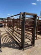 24' freestanding cattle alley w/ 1 slide gate and side exite gate.