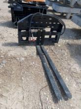 Unused Hydraulic Adjustable Forks for Skid Steer 60'' Forks