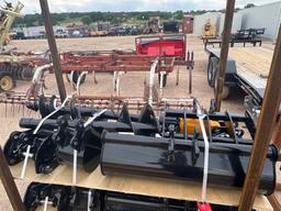 Unused Mini Excavator Attachment Set Includes 2 Buckets, Quick Hitch, Thumb, Ripper Rake and Post
