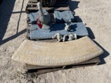 Cement Bench and Duck Statues SOLD AS ONE LOT