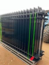 20 Pieces of 10' x 7' Steel Fence with 21 Post - Black SOLD AS ONE LOT