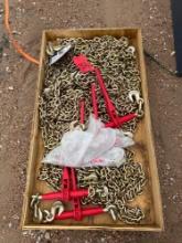 10 3/8 x 20' G70 Chains 5 Ratchet Binders