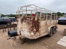Shopmade 5' x 14' Stock Trailer Tandem Axle No Title