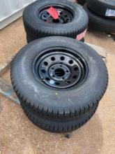 4 new Rambler ST 225/75R 15 LRE trailer tires on 5 on 5 wheels. 4 x $ must take 4