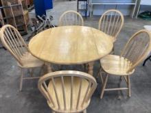 Drop Leaf Table & 5 Chairs