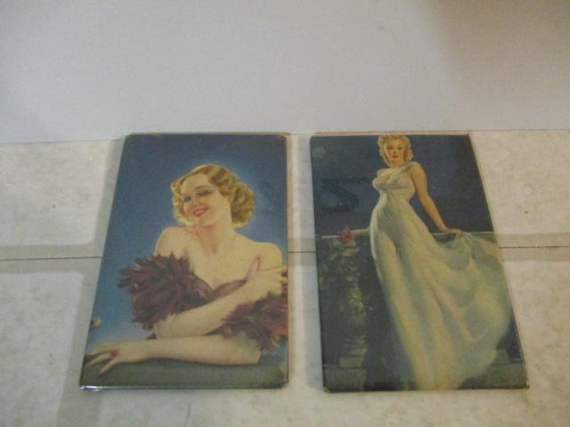 Lot of 2 Vintage Pin up Mirrors