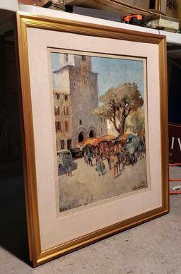 OIL ON BOARD UMBRELLA'S