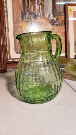 URANIUM GLASS Pitcher