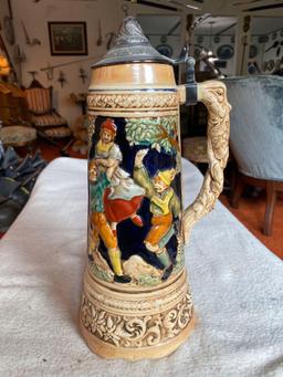 JAPANESE PORCELAIN LIDDED BEER STEIN MUSIC BOX