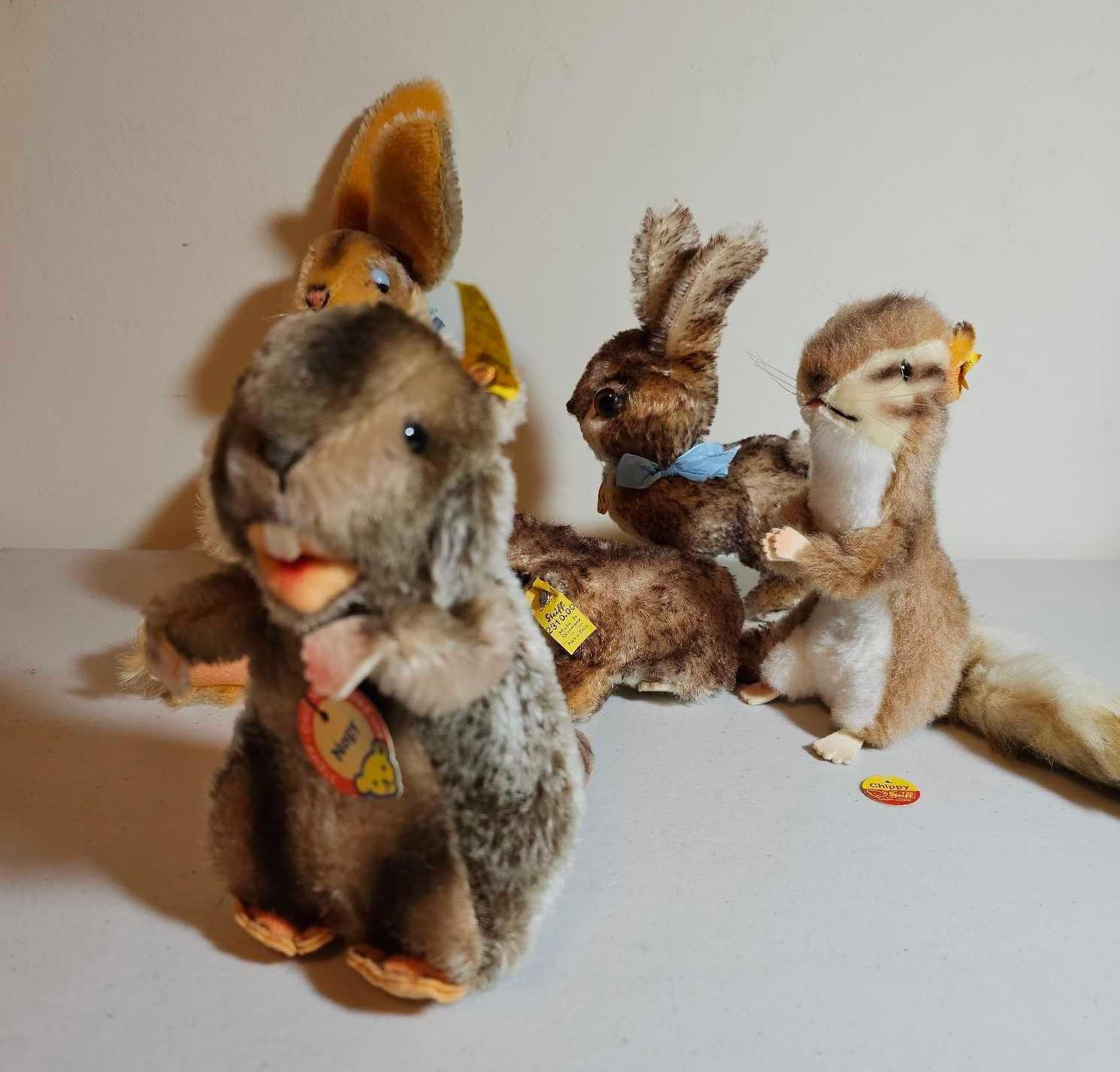 5 STEIFF CHARACTER ANIMALS