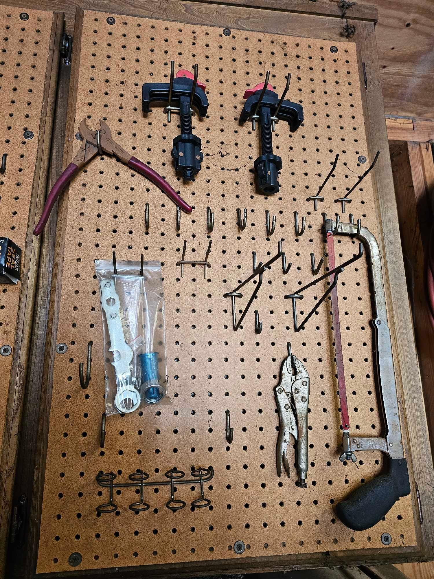 PEG BOARD WITH HAND TOOLS