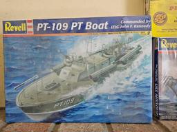 3 REVELL CARRIERS AND BOAT MODELS