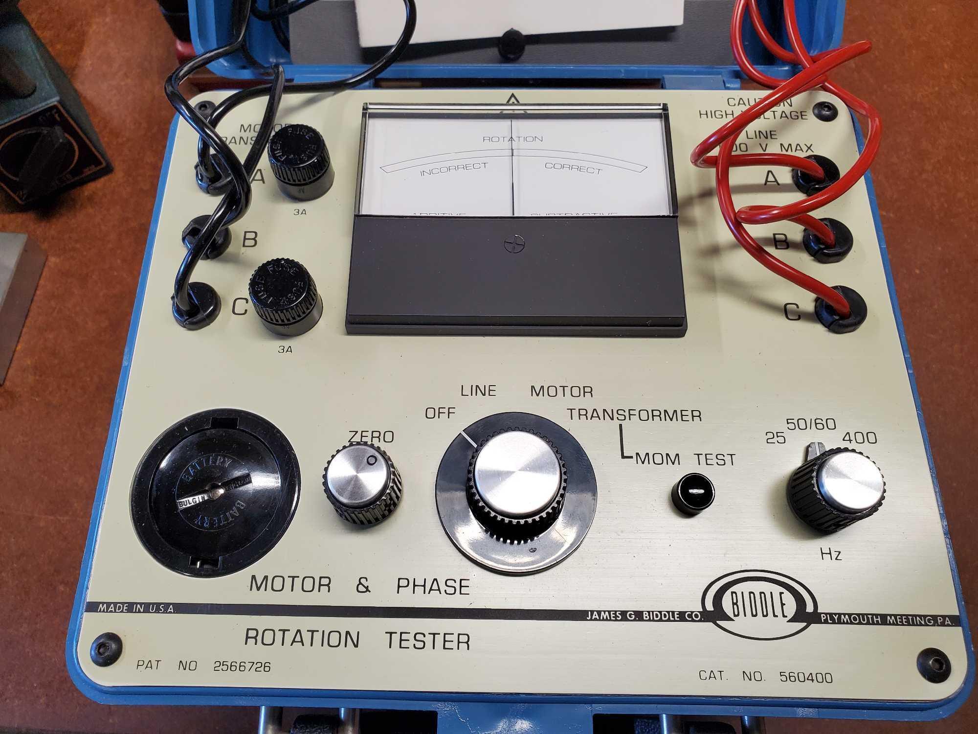 BIDDLE PHASE CONVERTER AND MOTOR ROTATION TESTER