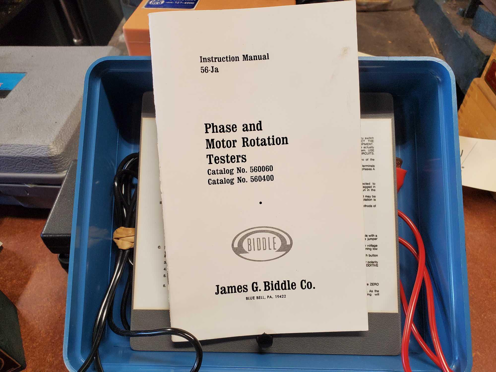 BIDDLE PHASE CONVERTER AND MOTOR ROTATION TESTER