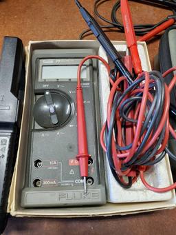 FLUKE AND IBM MULTIMETERS-WEGGINTON VOLTAGE TESTER