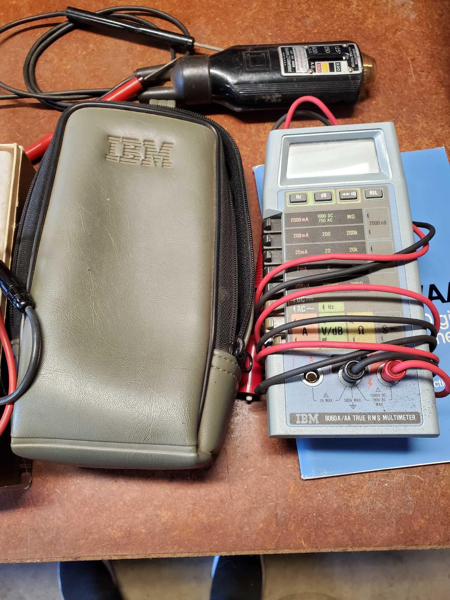 FLUKE AND IBM MULTIMETERS-WEGGINTON VOLTAGE TESTER