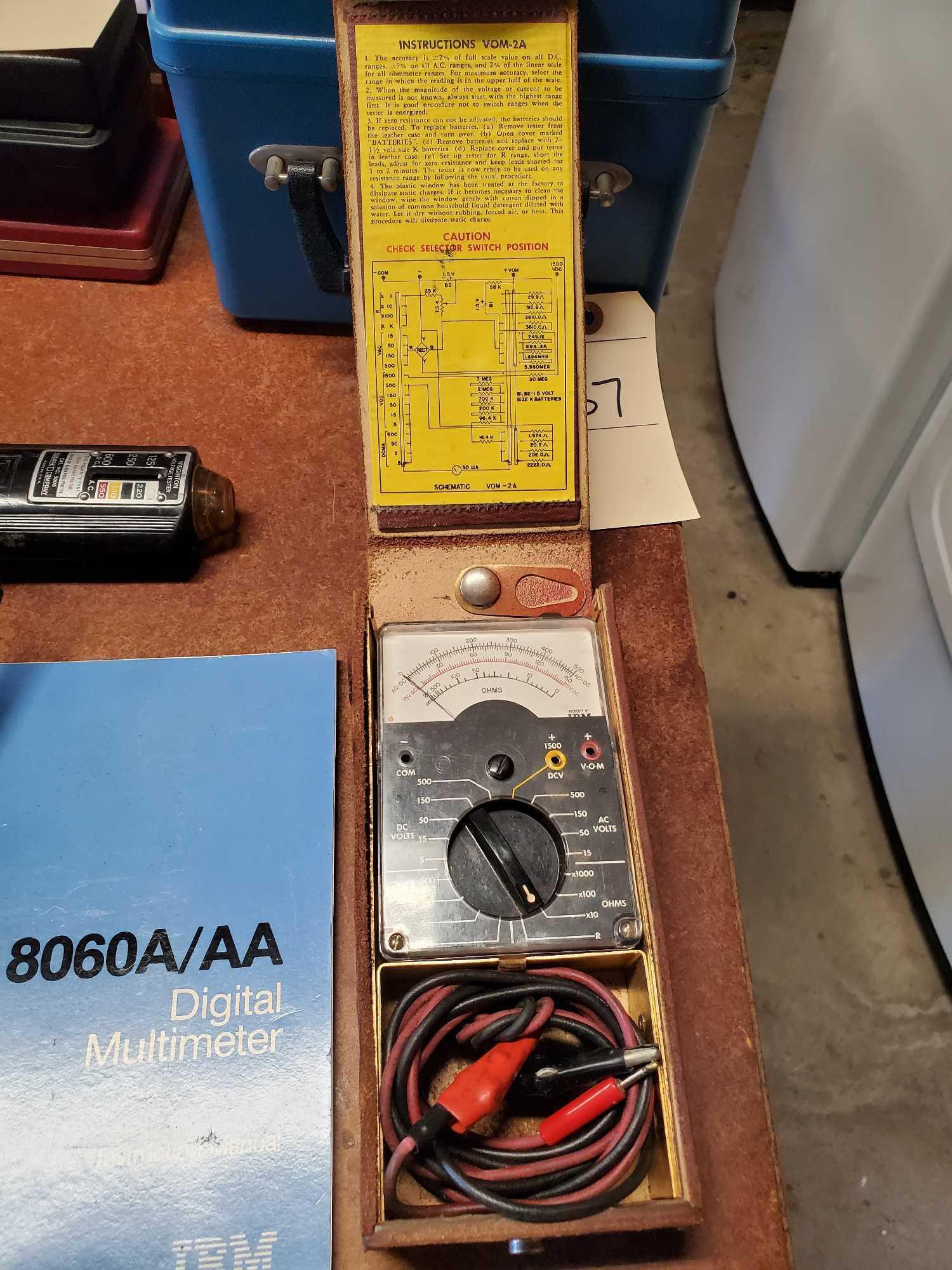 FLUKE AND IBM MULTIMETERS-WEGGINTON VOLTAGE TESTER