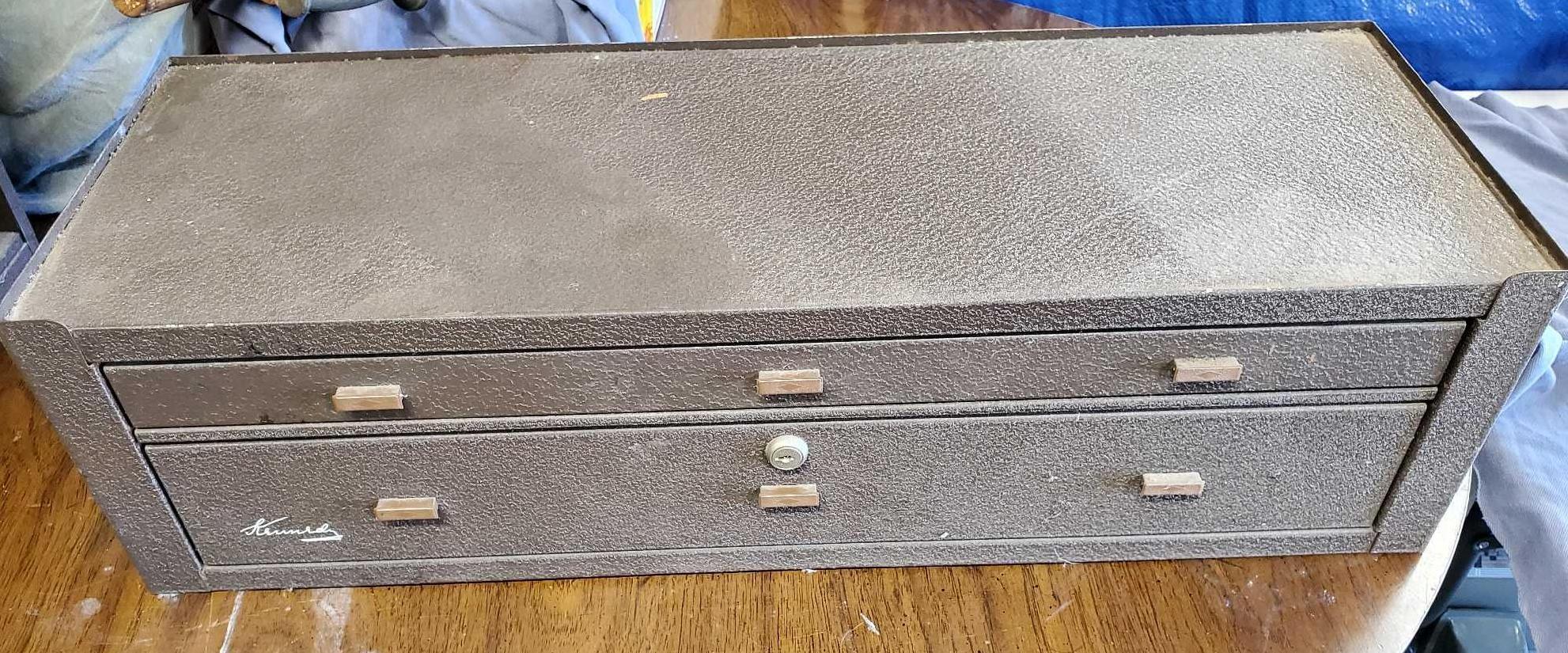 VINTAGE KENNEDY MACHINIST TOOL BOX WITH CONTENTS