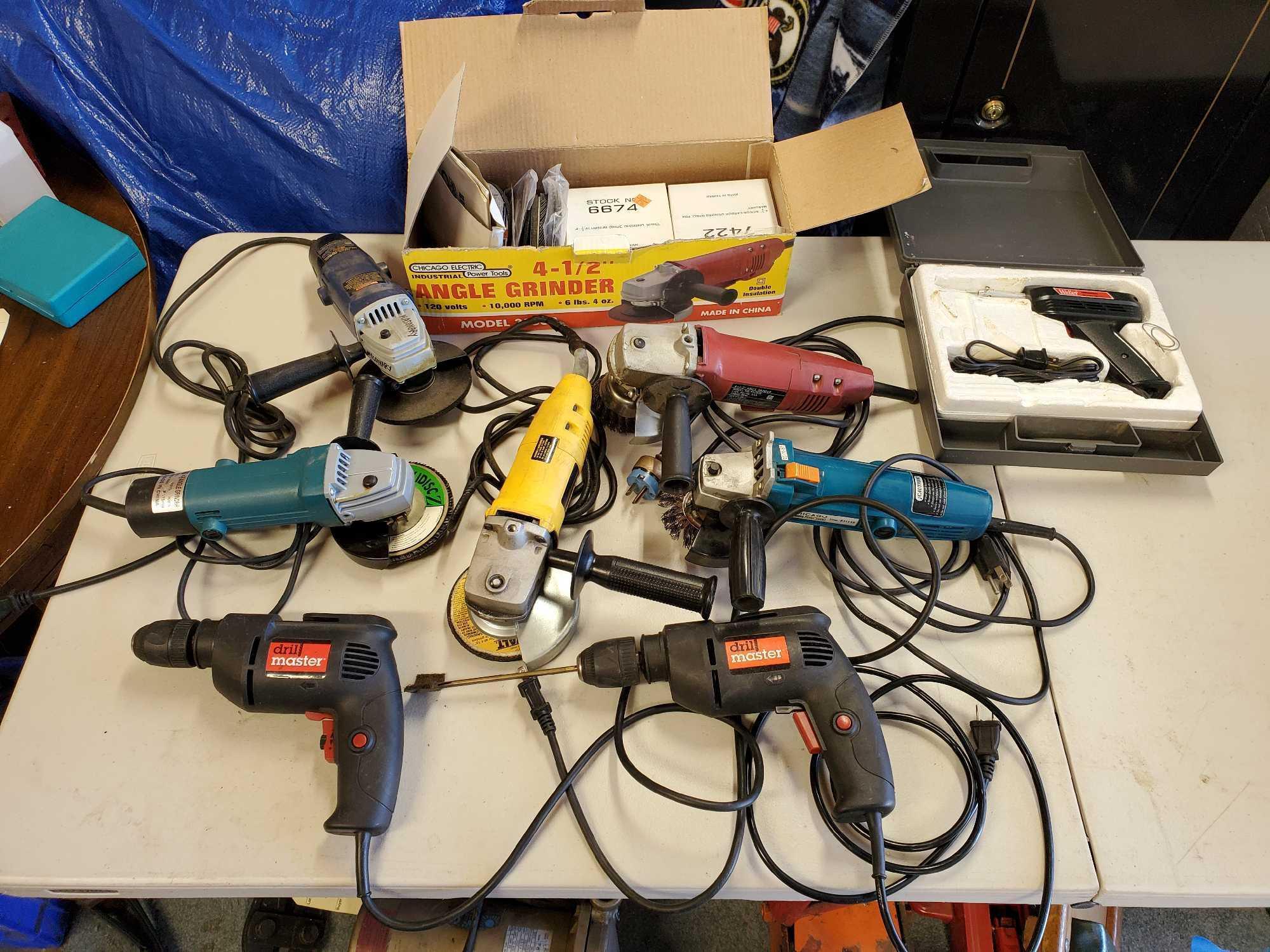 8 CORDED POWER TOOLS AND GRINDING WHEELS