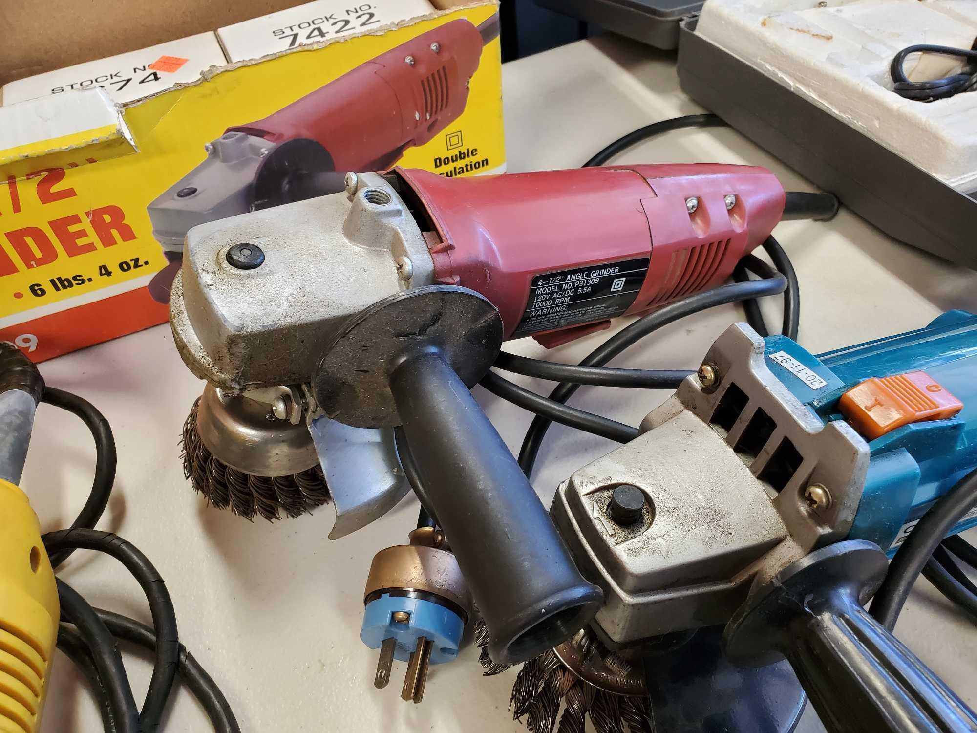 8 CORDED POWER TOOLS AND GRINDING WHEELS