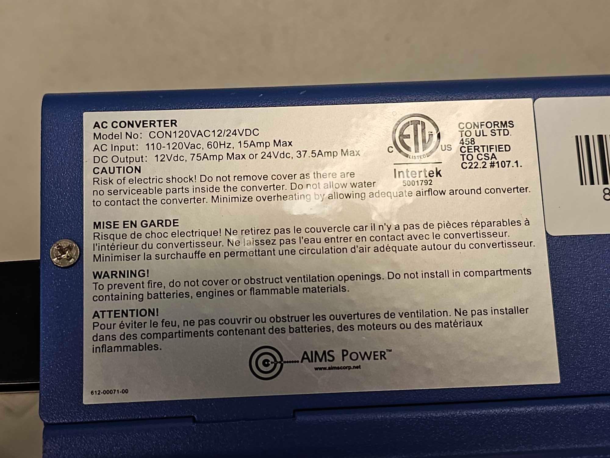 AIMS POWER BATTERY CHARGER