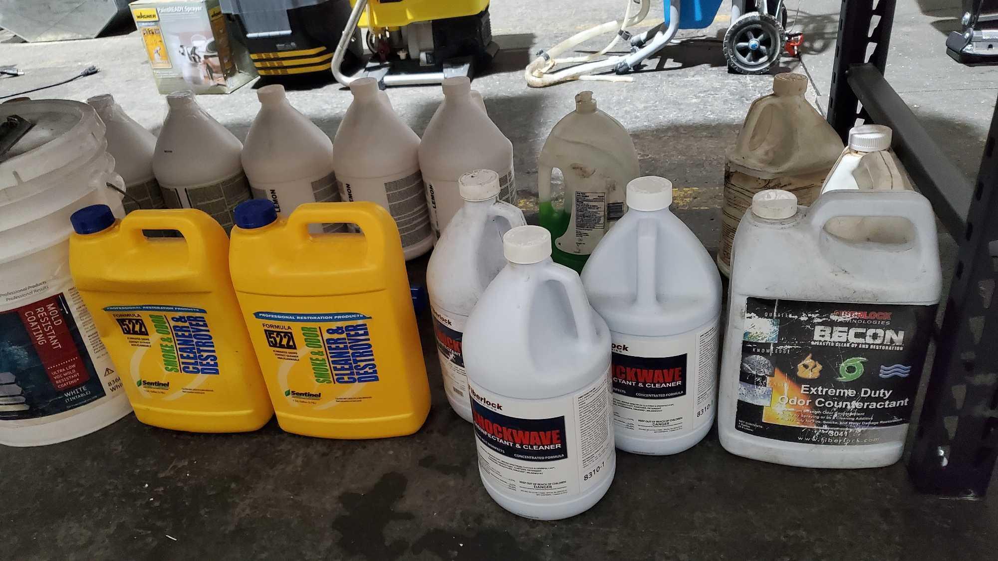 PAINT AND CHEMICAL CONTENTS UNDER SHELF