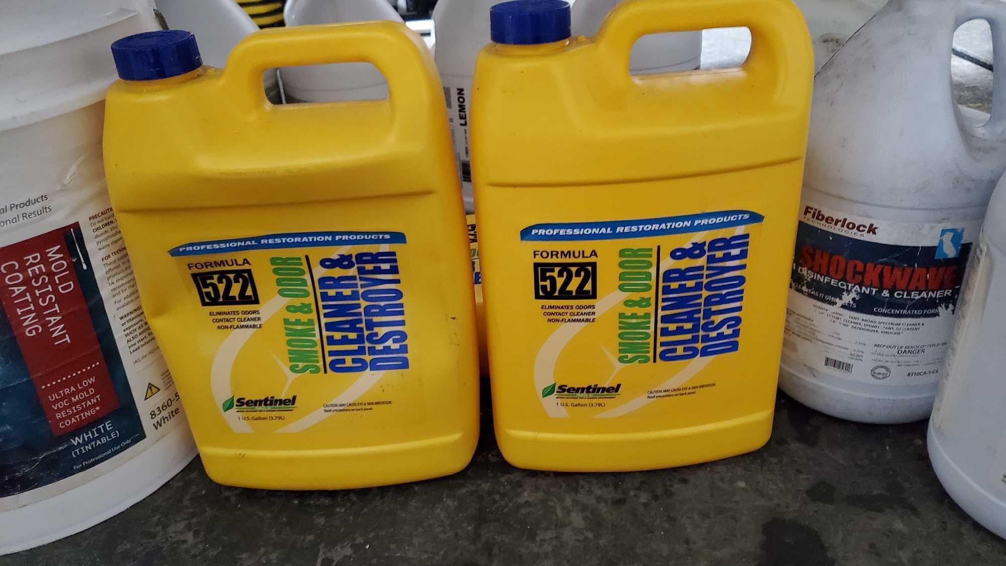 PAINT AND CHEMICAL CONTENTS UNDER SHELF
