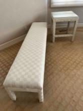 SIDE TABLE AND BENCH