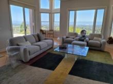 4 PIECE BEIGE SOFA LEATHER SET