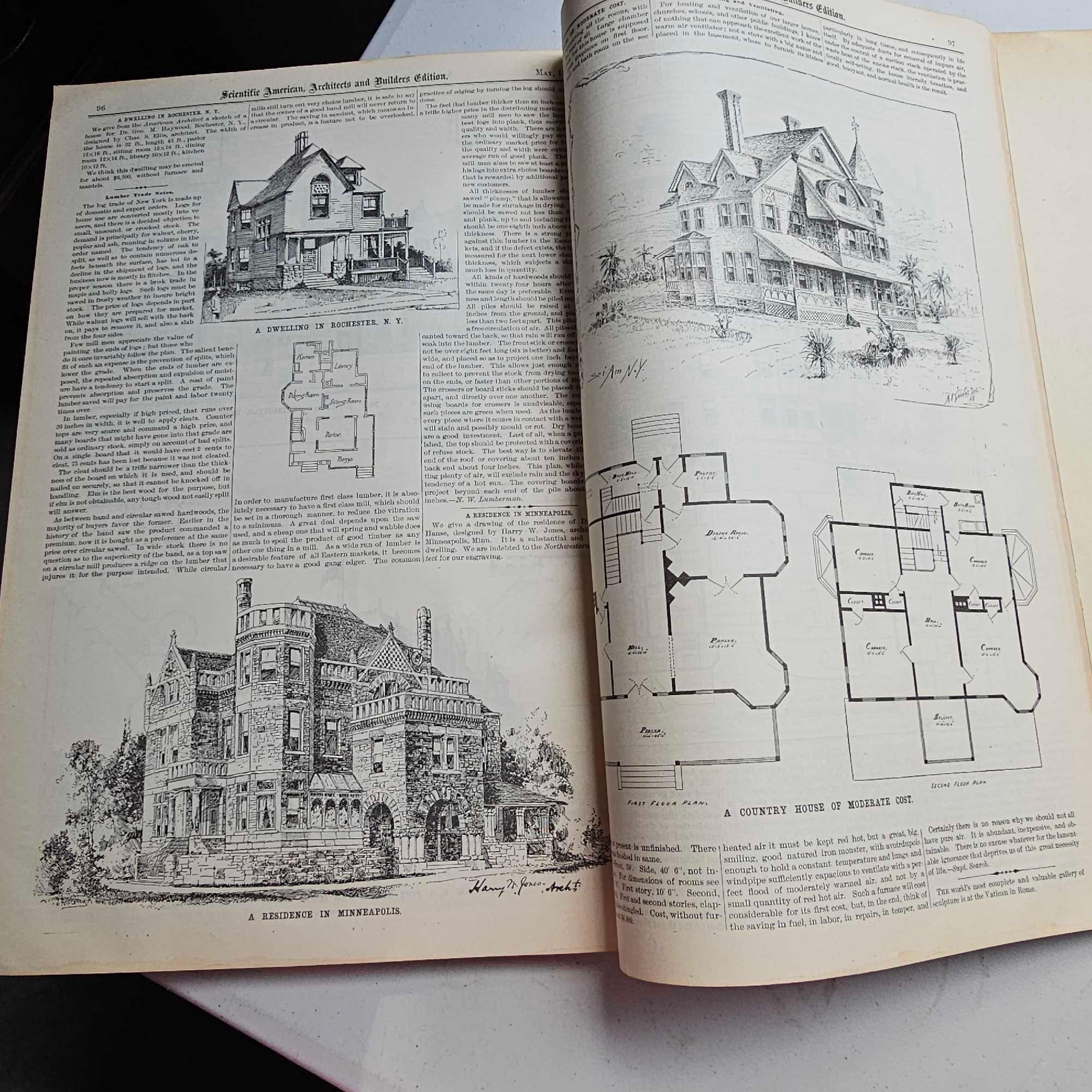 VINTAGE ARCHITECT BUILDERS BOOK 1880S