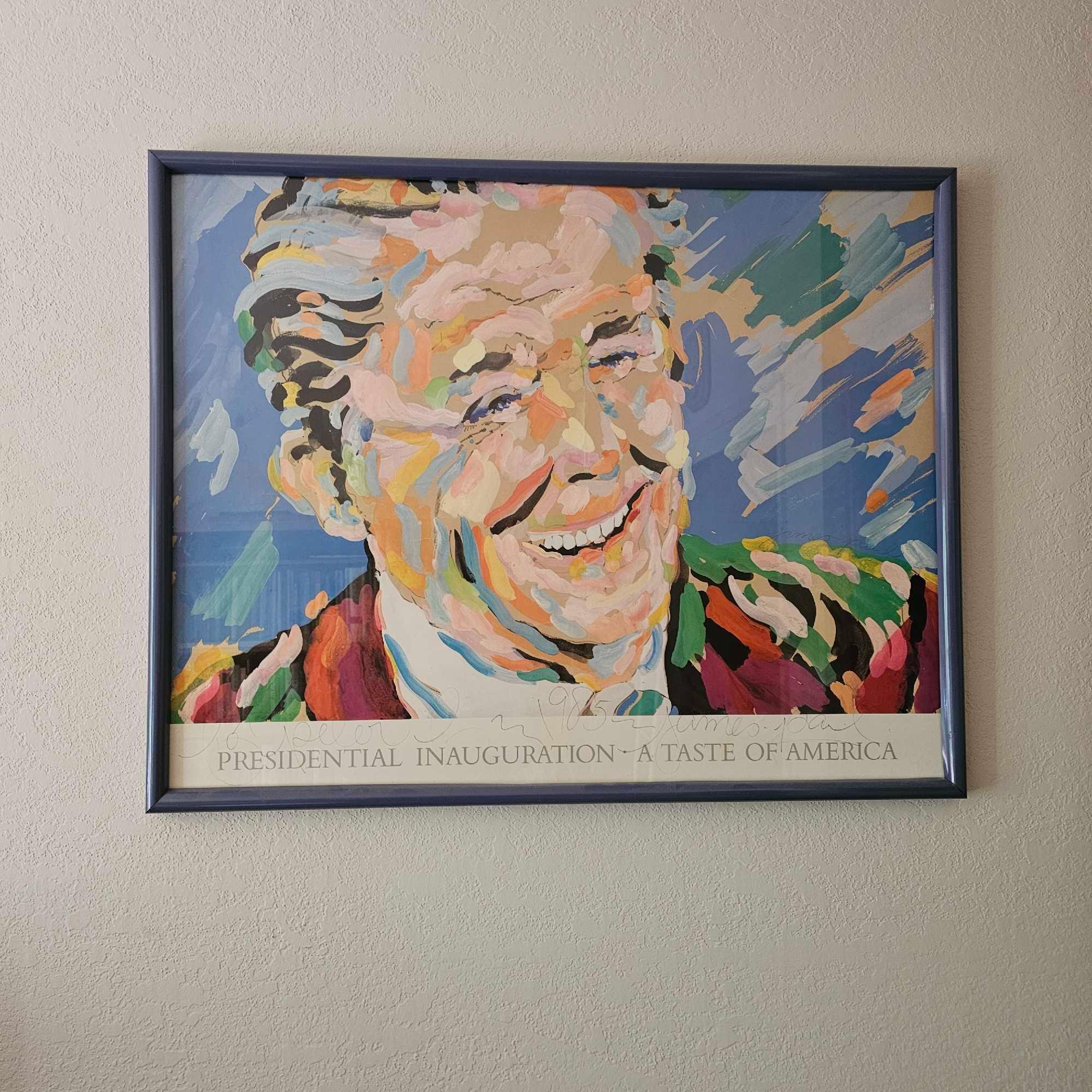 1985 SIGNED PRESIDENT REAGAN POSTER