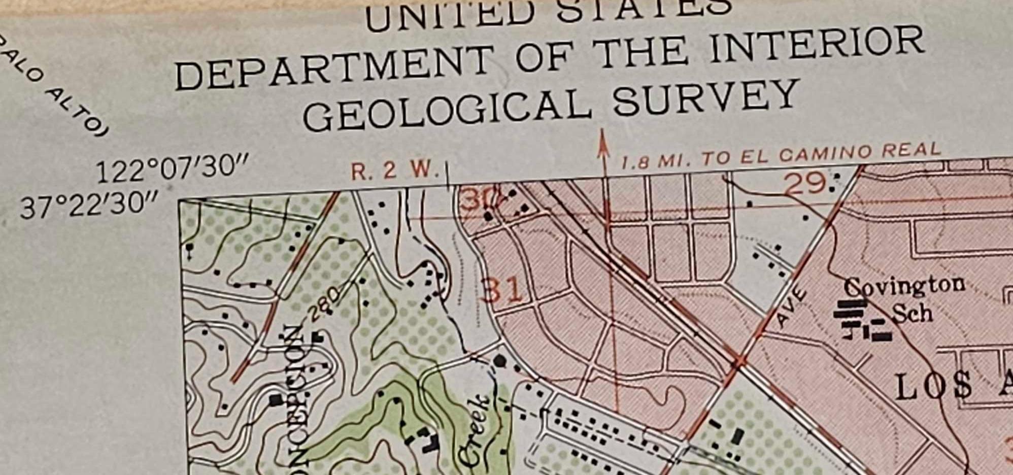 VINTAGE DEPT. OF INTERIOR GEOLOGICAL MAPS OF 3 BAY AREA CTIES