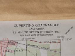 VINTAGE DEPT. OF INTERIOR GEOLOGICAL MAPS OF 3 BAY AREA CTIES