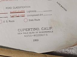 VINTAGE DEPT. OF INTERIOR GEOLOGICAL MAPS OF 3 BAY AREA CTIES